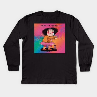 The Overweight rugdoll trying to exercise the quarantine extra kilos away , but her back hurts Kids Long Sleeve T-Shirt